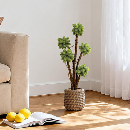 32” Artificial Cactus Plants, Tall Artificial Plants Outdoor, Tall Fake Cacti Plant UV-Resistant in White Pot, Faux Floor Plants for Indoor Home Office Hotel Bedroom Patio Balcony Garden
