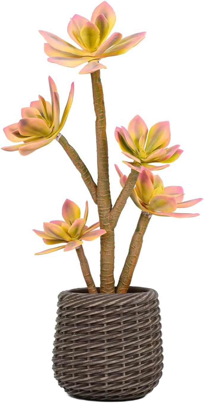 32” Artificial Cactus Plants, Tall Artificial Plants Outdoor, Tall Fake Cacti Plant UV-Resistant in White Pot, Faux Floor Plants for Indoor Home Office Hotel Bedroom Patio Balcony Garden