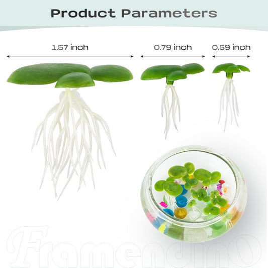 36 Pack Artificial Mini Duckweed with Root Plastic Floating Fish Plants for Aquarium Tank Decor