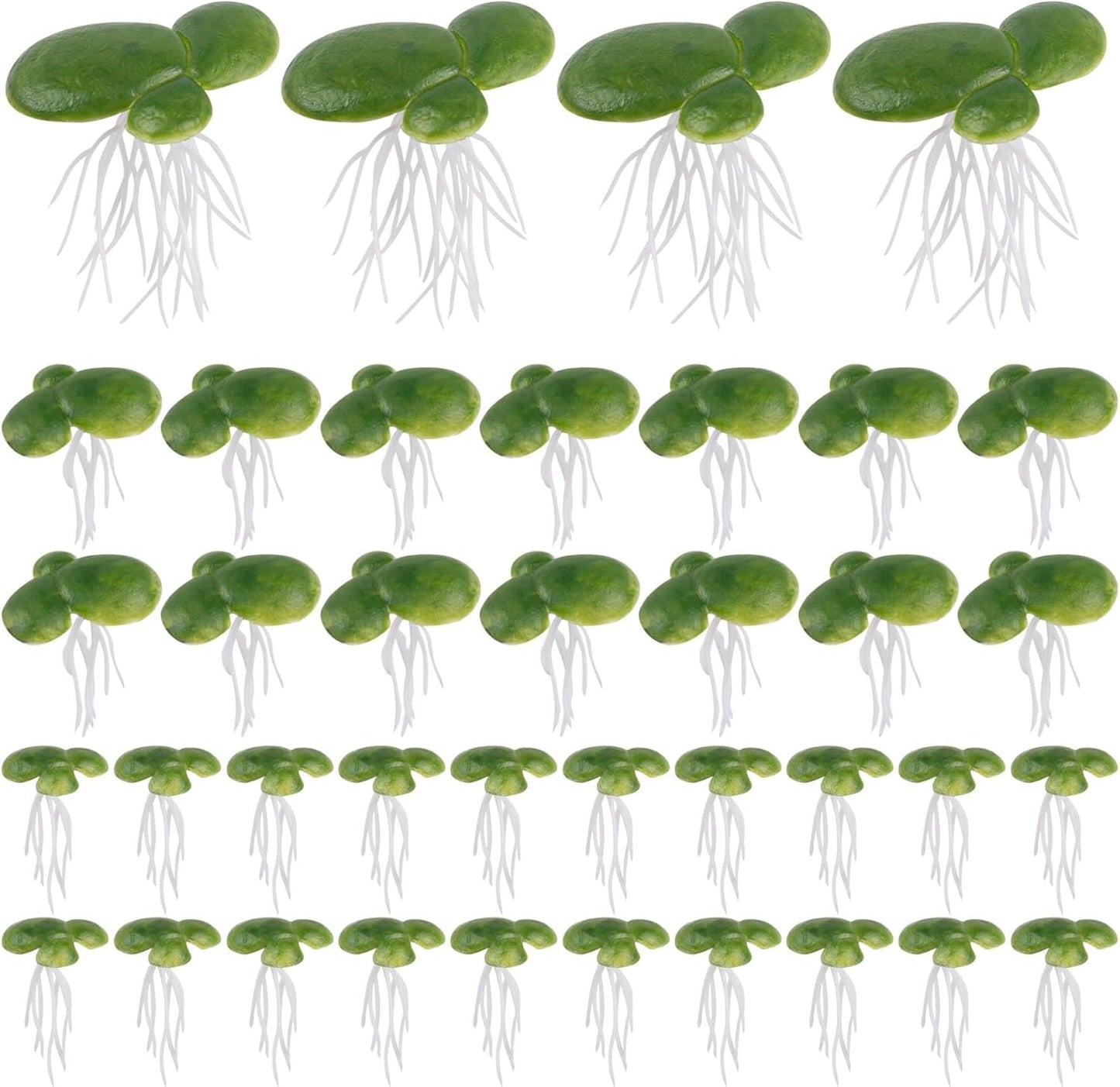 36 Pack Artificial Mini Duckweed with Root Plastic Floating Fish Plants for Aquarium Tank Decor