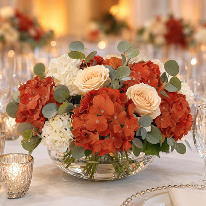 20Pcs Brown Hydrangea Artificial Flowers Bulk Realistic Silk Faux Hydrangea Heads with Stems Fake Flowers for Wedding Table Centerpieces, Arch,Baby Shower,Home,Party DIY Decoration
