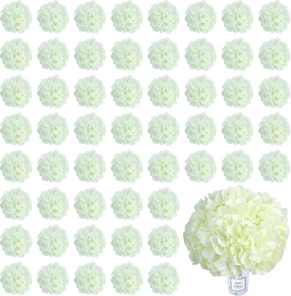 20Pcs Brown Hydrangea Artificial Flowers Bulk Realistic Silk Faux Hydrangea Heads with Stems Fake Flowers for Wedding Table Centerpieces, Arch,Baby Shower,Home,Party DIY Decoration