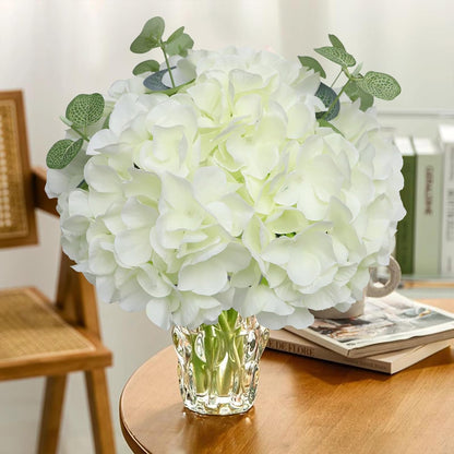 20Pcs Brown Hydrangea Artificial Flowers Bulk Realistic Silk Faux Hydrangea Heads with Stems Fake Flowers for Wedding Table Centerpieces, Arch,Baby Shower,Home,Party DIY Decoration