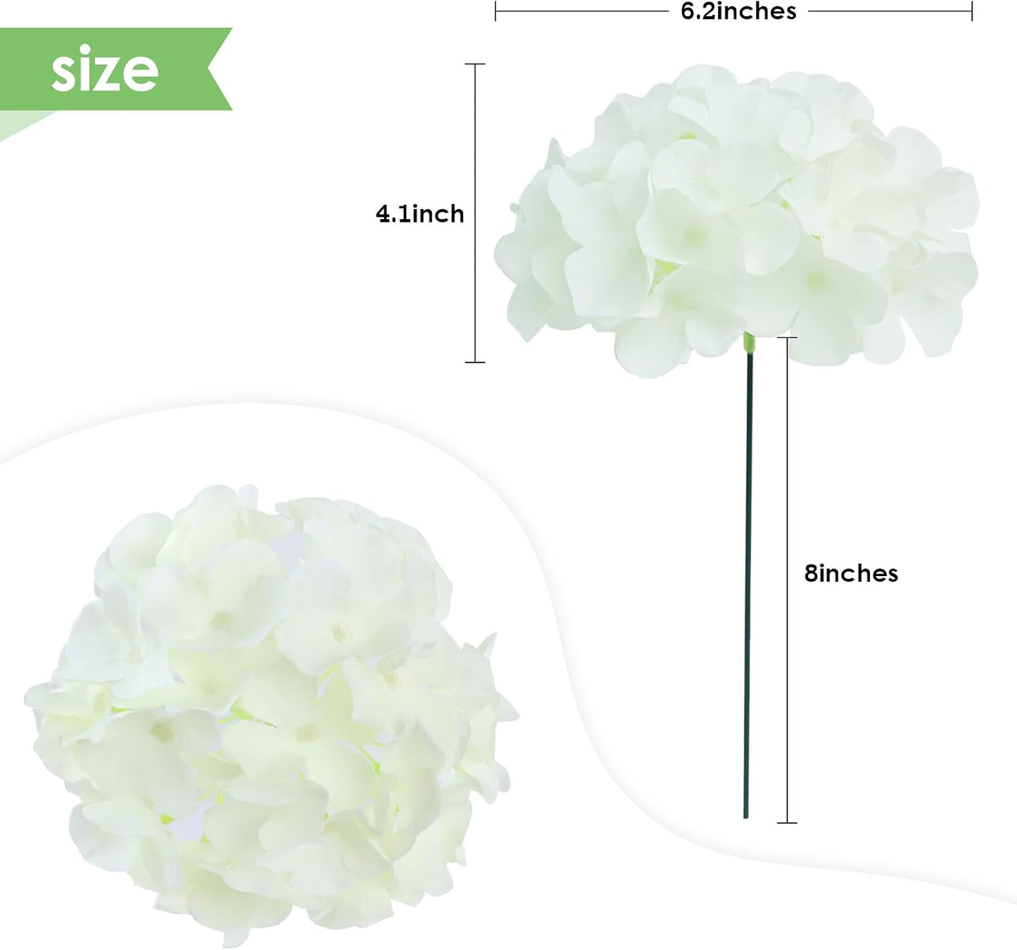 20Pcs Brown Hydrangea Artificial Flowers Bulk Realistic Silk Faux Hydrangea Heads with Stems Fake Flowers for Wedding Table Centerpieces, Arch,Baby Shower,Home,Party DIY Decoration