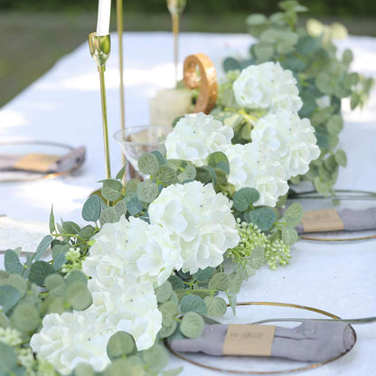 20Pcs Brown Hydrangea Artificial Flowers Bulk Realistic Silk Faux Hydrangea Heads with Stems Fake Flowers for Wedding Table Centerpieces, Arch,Baby Shower,Home,Party DIY Decoration