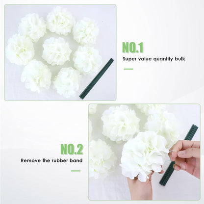 20Pcs Brown Hydrangea Artificial Flowers Bulk Realistic Silk Faux Hydrangea Heads with Stems Fake Flowers for Wedding Table Centerpieces, Arch,Baby Shower,Home,Party DIY Decoration