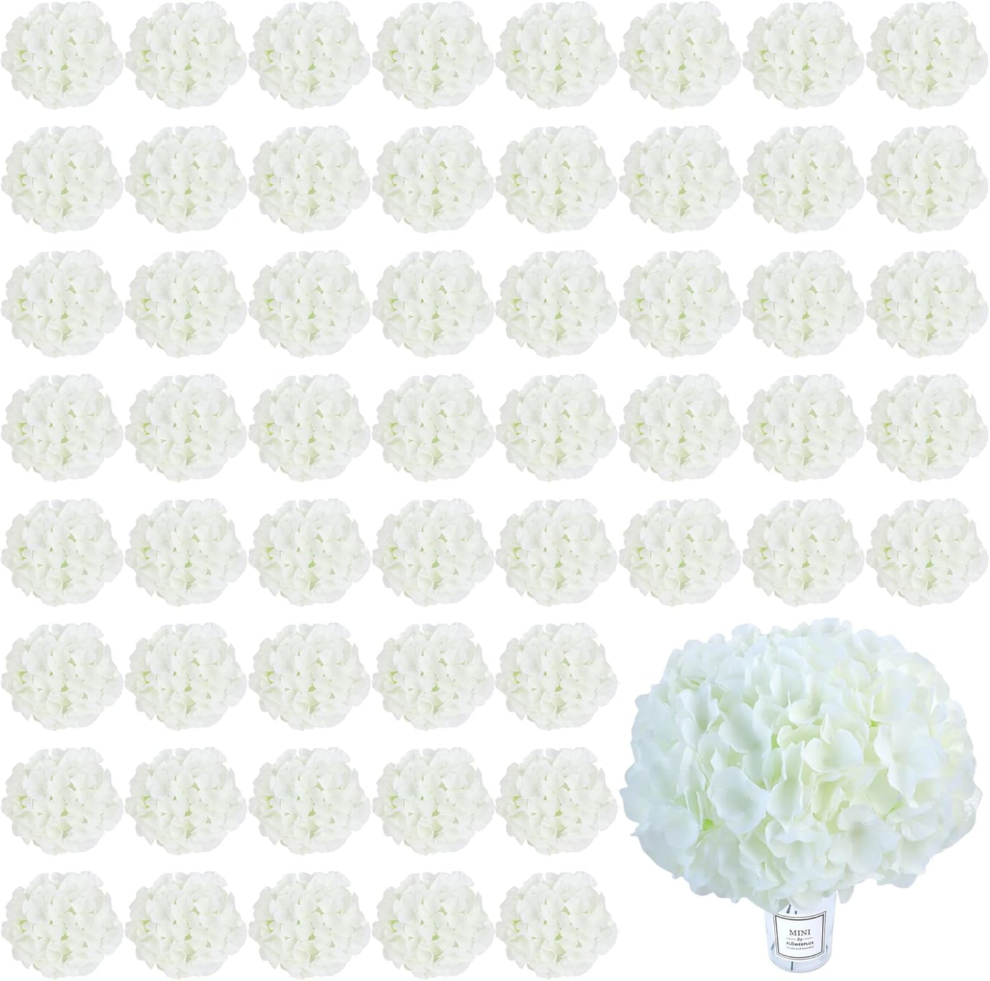20Pcs Brown Hydrangea Artificial Flowers Bulk Realistic Silk Faux Hydrangea Heads with Stems Fake Flowers for Wedding Table Centerpieces, Arch,Baby Shower,Home,Party DIY Decoration