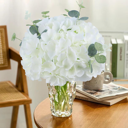 20Pcs Brown Hydrangea Artificial Flowers Bulk Realistic Silk Faux Hydrangea Heads with Stems Fake Flowers for Wedding Table Centerpieces, Arch,Baby Shower,Home,Party DIY Decoration