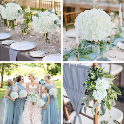 20Pcs Brown Hydrangea Artificial Flowers Bulk Realistic Silk Faux Hydrangea Heads with Stems Fake Flowers for Wedding Table Centerpieces, Arch,Baby Shower,Home,Party DIY Decoration