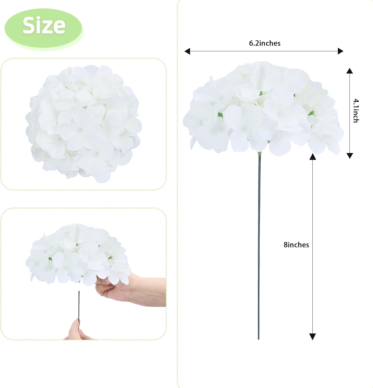 20Pcs Brown Hydrangea Artificial Flowers Bulk Realistic Silk Faux Hydrangea Heads with Stems Fake Flowers for Wedding Table Centerpieces, Arch,Baby Shower,Home,Party DIY Decoration