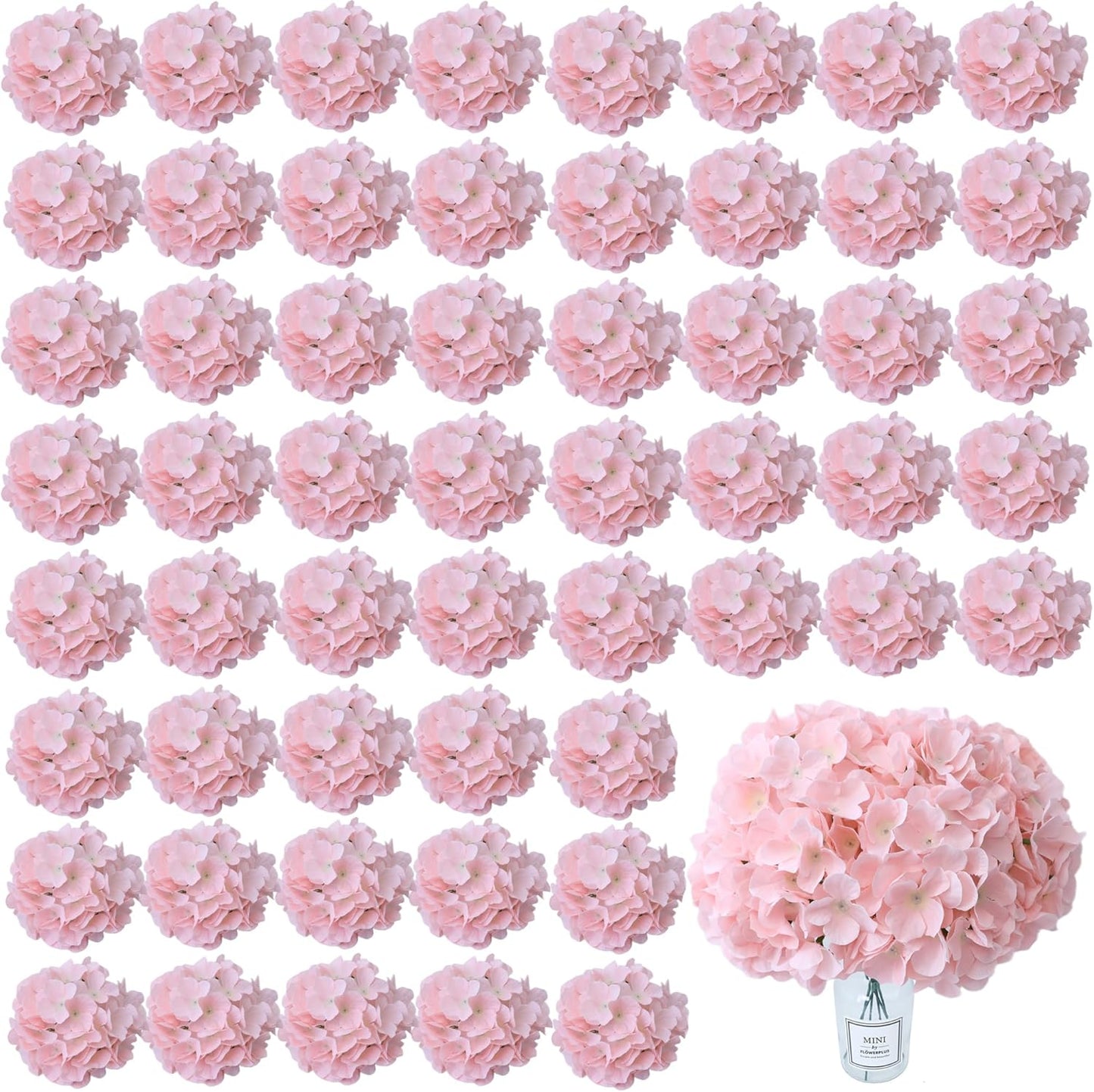 20Pcs Brown Hydrangea Artificial Flowers Bulk Realistic Silk Faux Hydrangea Heads with Stems Fake Flowers for Wedding Table Centerpieces, Arch,Baby Shower,Home,Party DIY Decoration