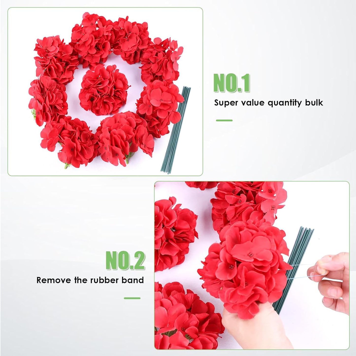 20Pcs Brown Hydrangea Artificial Flowers Bulk Realistic Silk Faux Hydrangea Heads with Stems Fake Flowers for Wedding Table Centerpieces, Arch,Baby Shower,Home,Party DIY Decoration