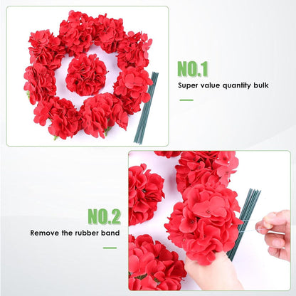 20Pcs Brown Hydrangea Artificial Flowers Bulk Realistic Silk Faux Hydrangea Heads with Stems Fake Flowers for Wedding Table Centerpieces, Arch,Baby Shower,Home,Party DIY Decoration