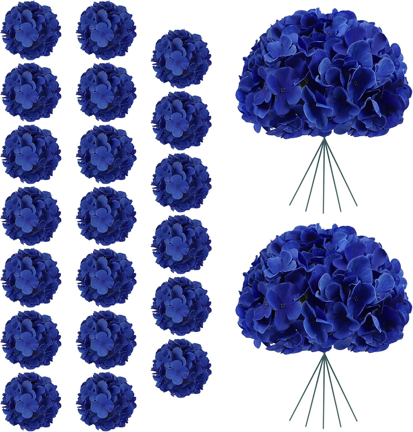 20Pcs Brown Hydrangea Artificial Flowers Bulk Realistic Silk Faux Hydrangea Heads with Stems Fake Flowers for Wedding Table Centerpieces, Arch,Baby Shower,Home,Party DIY Decoration