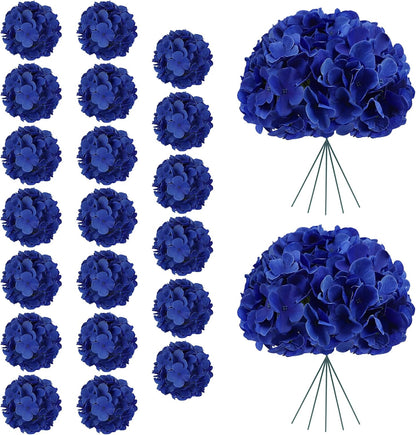 20Pcs Brown Hydrangea Artificial Flowers Bulk Realistic Silk Faux Hydrangea Heads with Stems Fake Flowers for Wedding Table Centerpieces, Arch,Baby Shower,Home,Party DIY Decoration