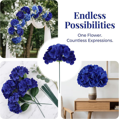 20Pcs Brown Hydrangea Artificial Flowers Bulk Realistic Silk Faux Hydrangea Heads with Stems Fake Flowers for Wedding Table Centerpieces, Arch,Baby Shower,Home,Party DIY Decoration