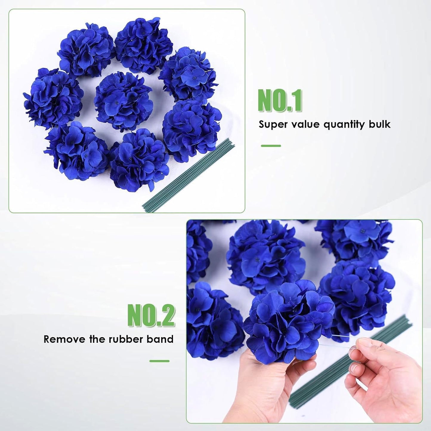 20Pcs Brown Hydrangea Artificial Flowers Bulk Realistic Silk Faux Hydrangea Heads with Stems Fake Flowers for Wedding Table Centerpieces, Arch,Baby Shower,Home,Party DIY Decoration