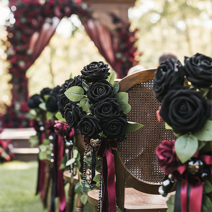 60Pcs Red Roses Artificial Flowers, Velvet Silk Faux Roses, Realistic Red Flowers for Father's Day, Wedding Centerpieces, Cake, Bridal Bouquets, Home Decor, Anniversary, Valentine's Day Decorations
