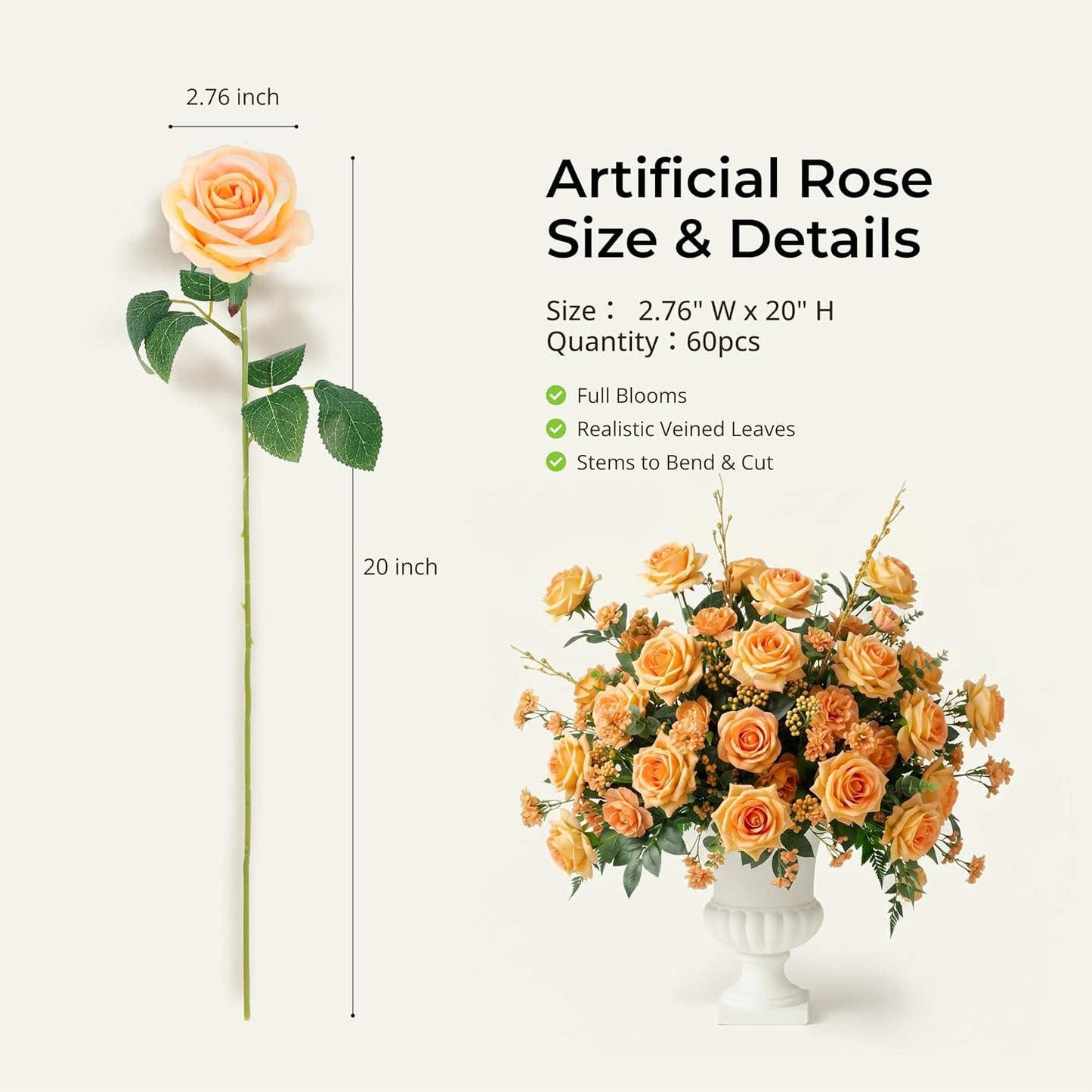 60Pcs Red Roses Artificial Flowers, Velvet Silk Faux Roses, Realistic Red Flowers for Father's Day, Wedding Centerpieces, Cake, Bridal Bouquets, Home Decor, Anniversary, Valentine's Day Decorations