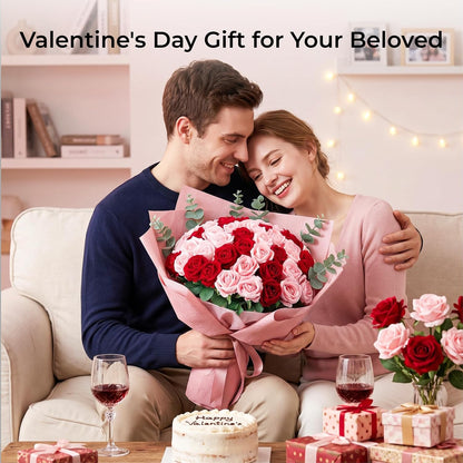 60Pcs Red Roses Artificial Flowers, Velvet Silk Faux Roses, Realistic Red Flowers for Father's Day, Wedding Centerpieces, Cake, Bridal Bouquets, Home Decor, Anniversary, Valentine's Day Decorations