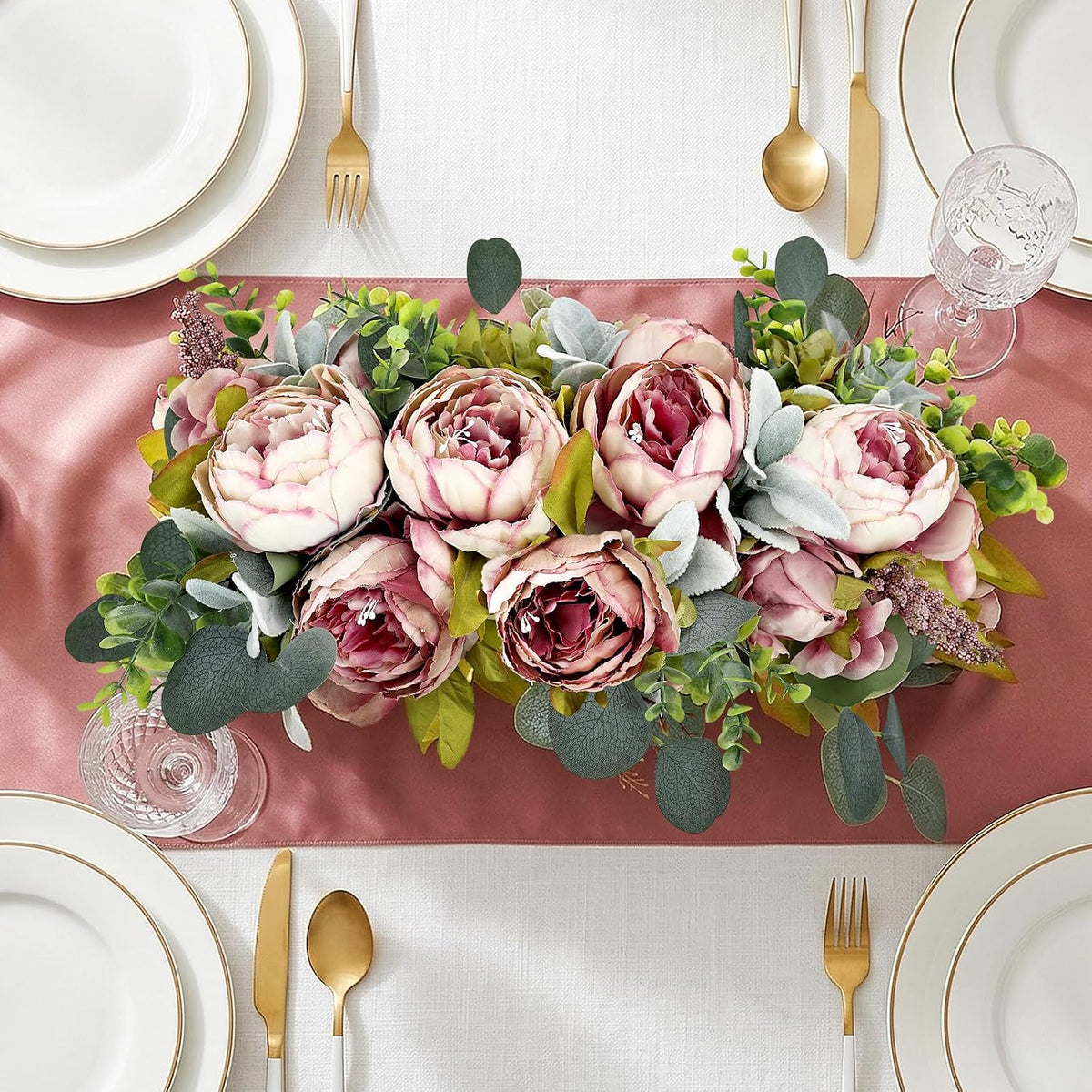 Pre-Made Floral Centerpieces for Dining Table - Pink