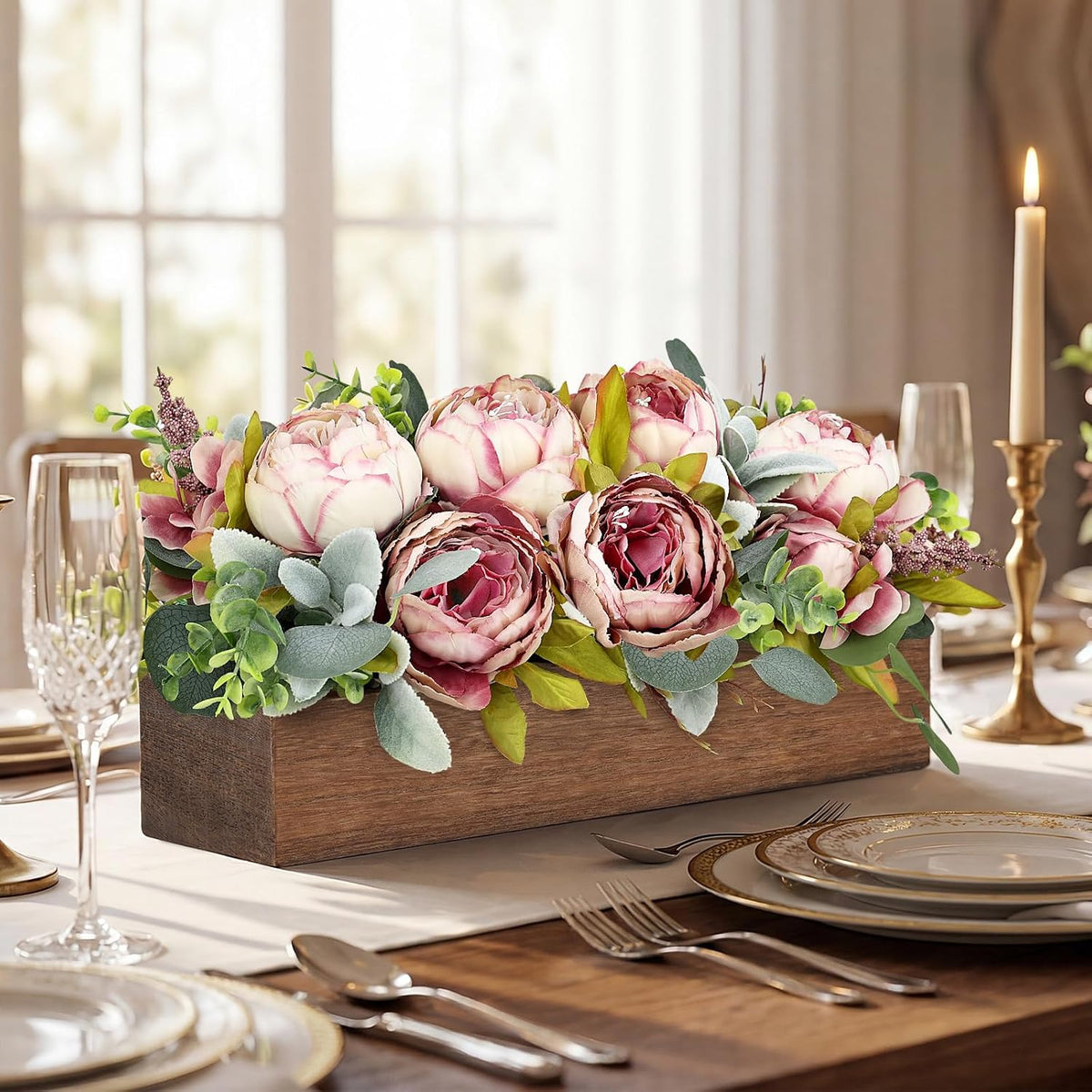 Pre-Made Floral Centerpieces for Dining Table - Pink