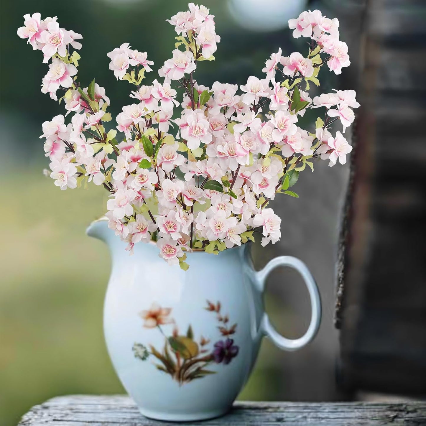 3 Pcs Cherry Blossom Branches for Vase Long Stems Artificial Flowers Spring Summer Decor White Faux Silk Cherry Blossom Branches for Home Wedding Party Table Centerpieces