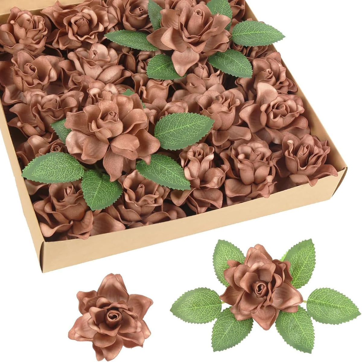25PCS Gardenia Flowers Artificial 3.15’’ Foam Fake Rose Heads White Faux Gardenia Flowers with Stems for Wedding Bouquet Bridal Shower Party Home Floral Arrangements(White)