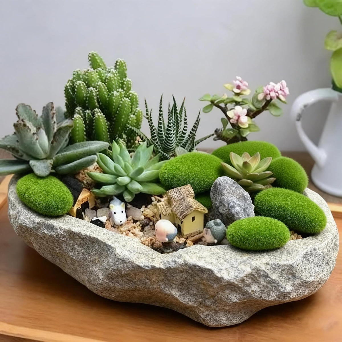 20 PCS Artificial Moss Rocks, 2 Sizes Faux Green Moss Covered Stones, Decorative Moss Rocks for Fairy Gardens, Terrariums, Floral Arrangements, Potted Plants & Crafts