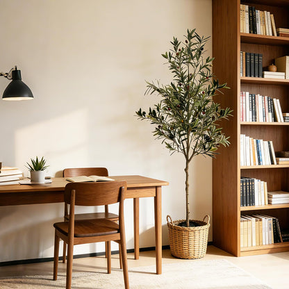 5ft Artificial Olive Tree Indoor, Realistic Fake Olive Tree with Lifelike Fruits, Faux Tall Plant for Home Office Cafe Hotel Commercial Living Room Corner Decor