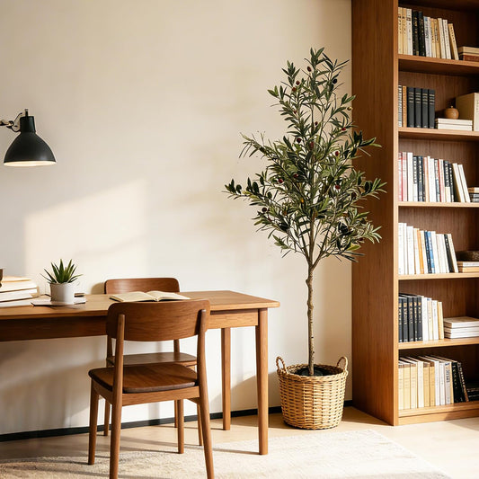5ft Artificial Olive Tree Indoor, Realistic Fake Olive Tree with Lifelike Fruits, Faux Tall Plant for Home Office Cafe Hotel Commercial Living Room Corner Decor