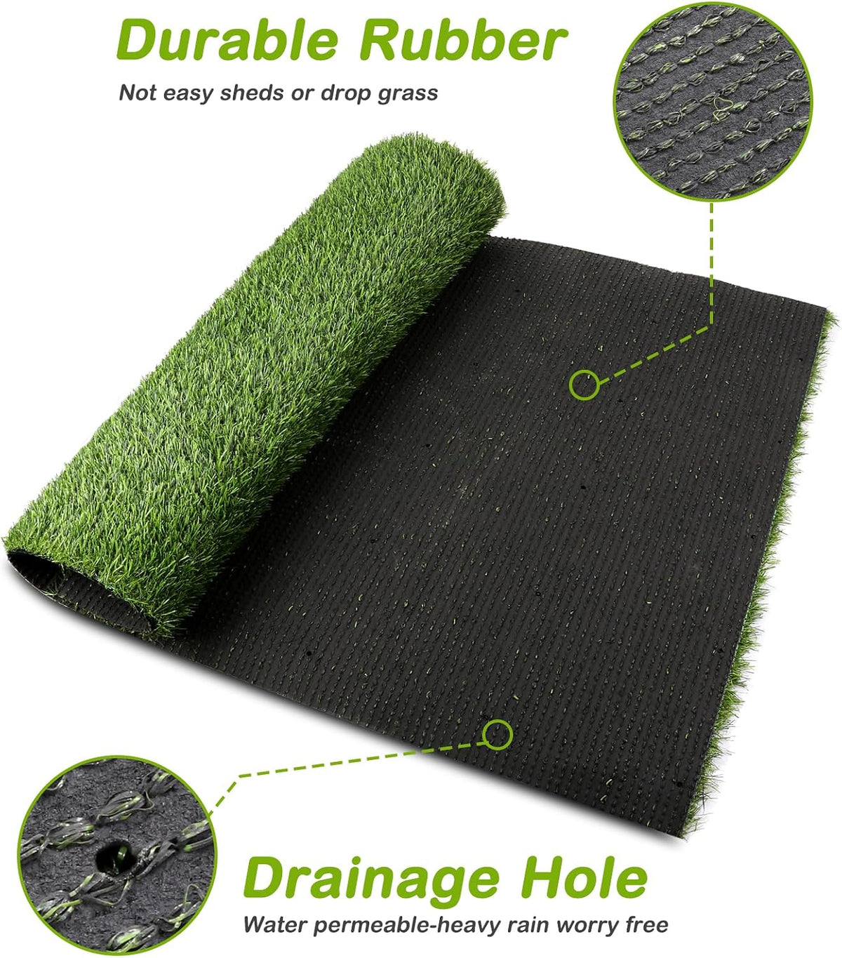 Artificial Grass, Professional Dog Grass Mat, Potty Training Rug and Replacement Turf Outdoor Rug Patio Lawn Decoration, Easy to Clean with Drainage（39.4" x 31.5"）