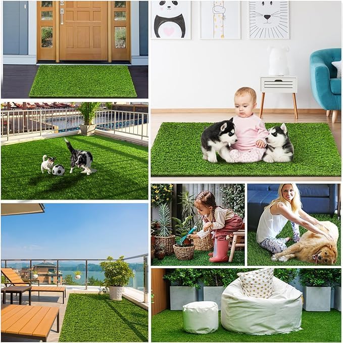 Artificial Grass, Professional Dog Grass Mat, Potty Training Rug and Replacement Turf Outdoor Rug Patio Lawn Decoration, Easy to Clean with Drainage（39.4" x 31.5"）