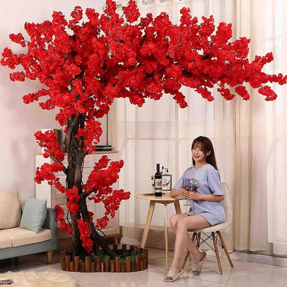 6ft Artificial Cherry Blossom Trees,Faux Cherry Blossom Tree Pink Cherry Blossom Handmade Tree Indoor Outdoor for Wedding Event Party Restaurant,Pink-6x5ft