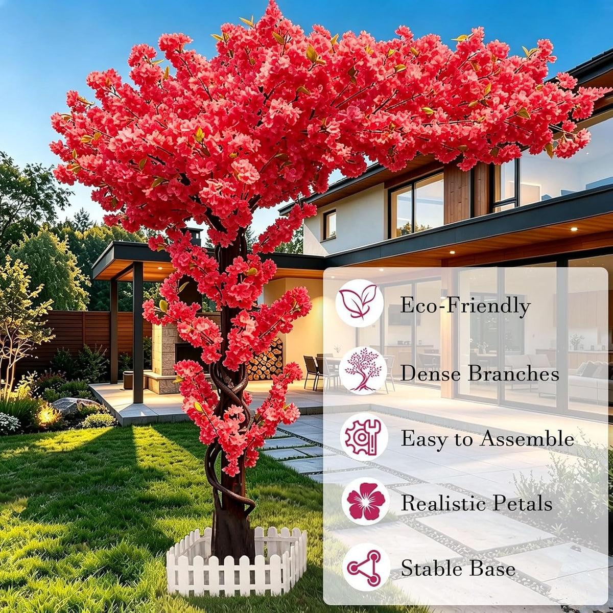 6ft Artificial Cherry Blossom Trees,Faux Cherry Blossom Tree Pink Cherry Blossom Handmade Tree Indoor Outdoor for Wedding Event Party Restaurant,Pink-6x5ft