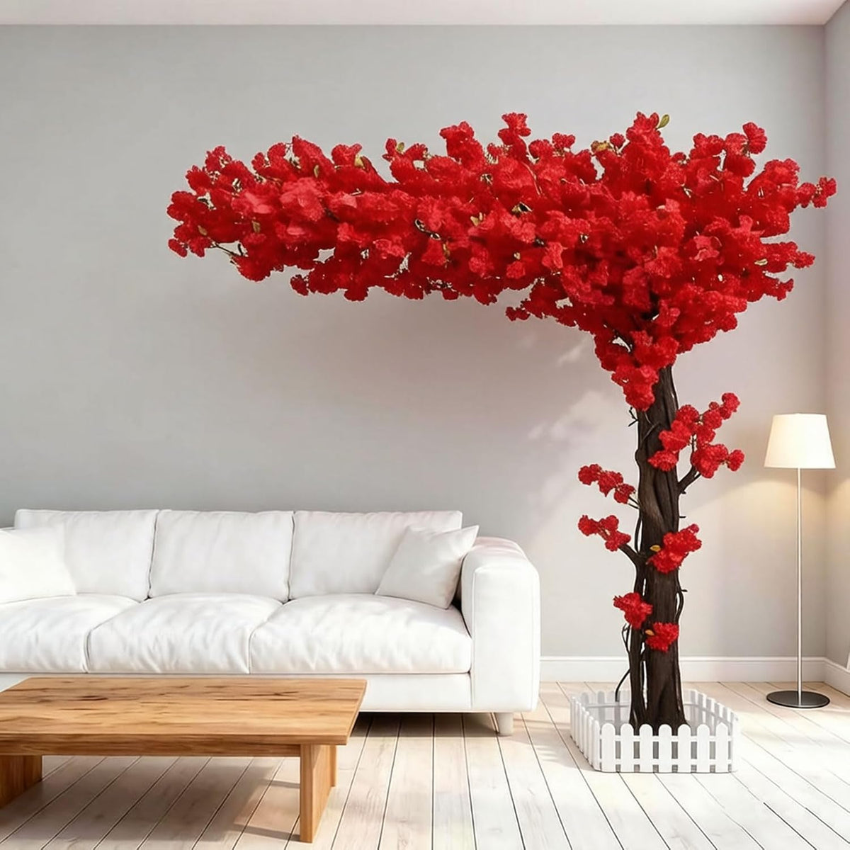 6ft Artificial Cherry Blossom Trees,Faux Cherry Blossom Tree Pink Cherry Blossom Handmade Tree Indoor Outdoor for Wedding Event Party Restaurant,Pink-6x5ft