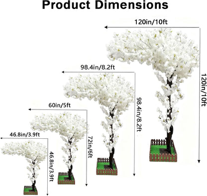 6ft Artificial Cherry Blossom Trees,Faux Cherry Blossom Tree Pink Cherry Blossom Handmade Tree Indoor Outdoor for Wedding Event Party Restaurant,Pink-6x5ft