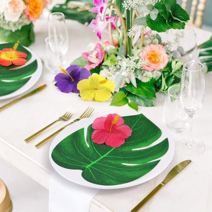 60Pcs Luau Party Decorations Tropical Hawaiian Supplies Palm Leaves