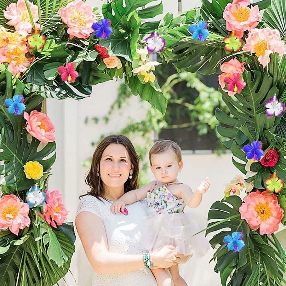 60Pcs Luau Party Decorations Tropical Hawaiian Supplies Palm Leaves