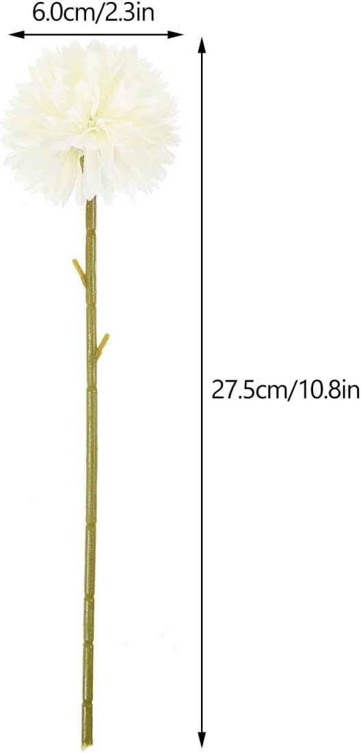 12pcs Realistic Artificial Dandelion Flower Branches - Fake Dandelions Silk Flowers Picks Floral Branch for Outdoor Home Decor Greenery Vase Fillers Wedding Layout Table Centerpiece Decor