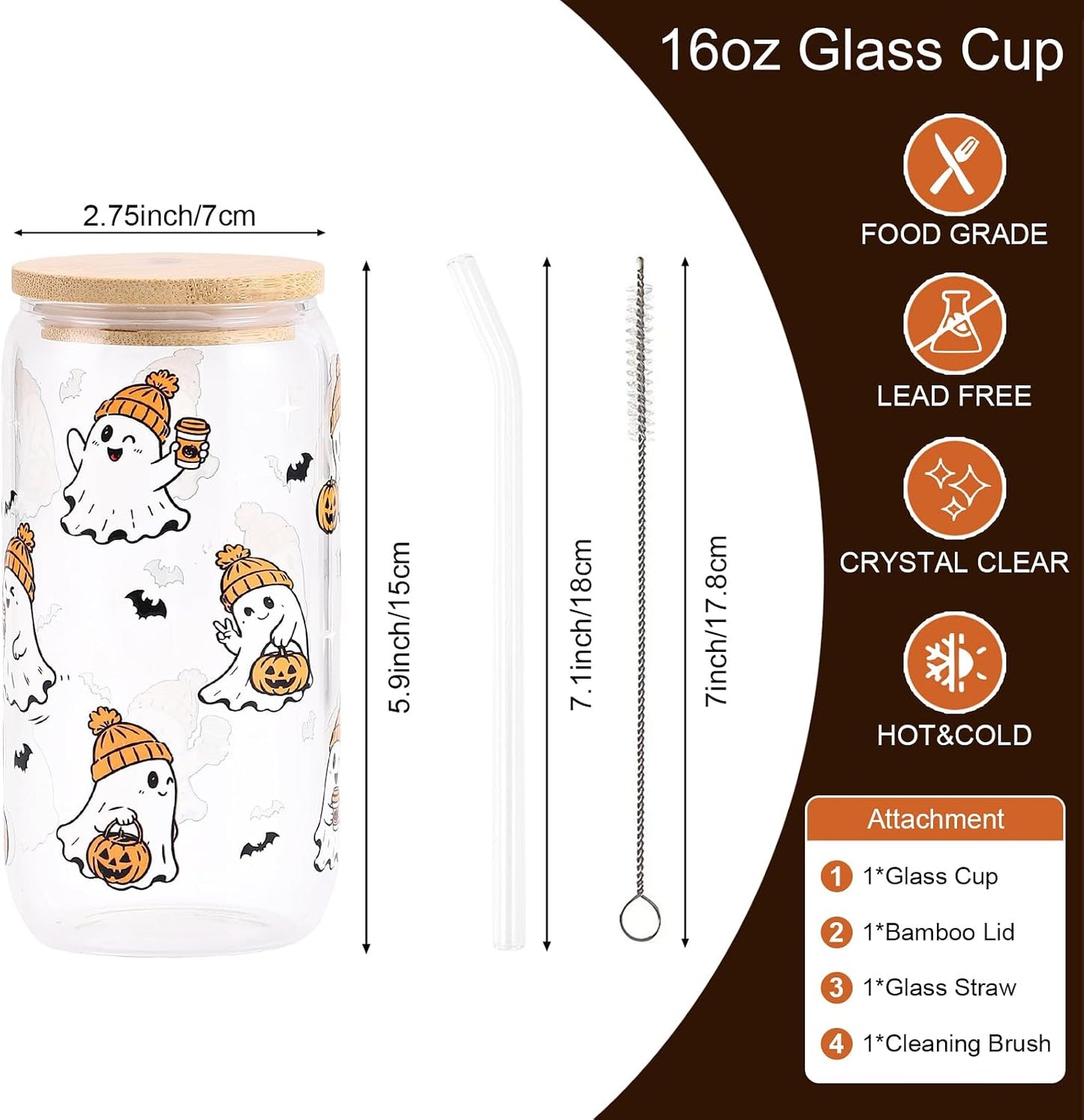 Lemon Glass Cups with Lid and Straw, Cute Lemon Gift for Women | Iced Coffee Tumbler Mug for Birthday Bridal Shower Wedding Summer Party Gift for Women Mom Friends Teen Girls Stuff 16oz