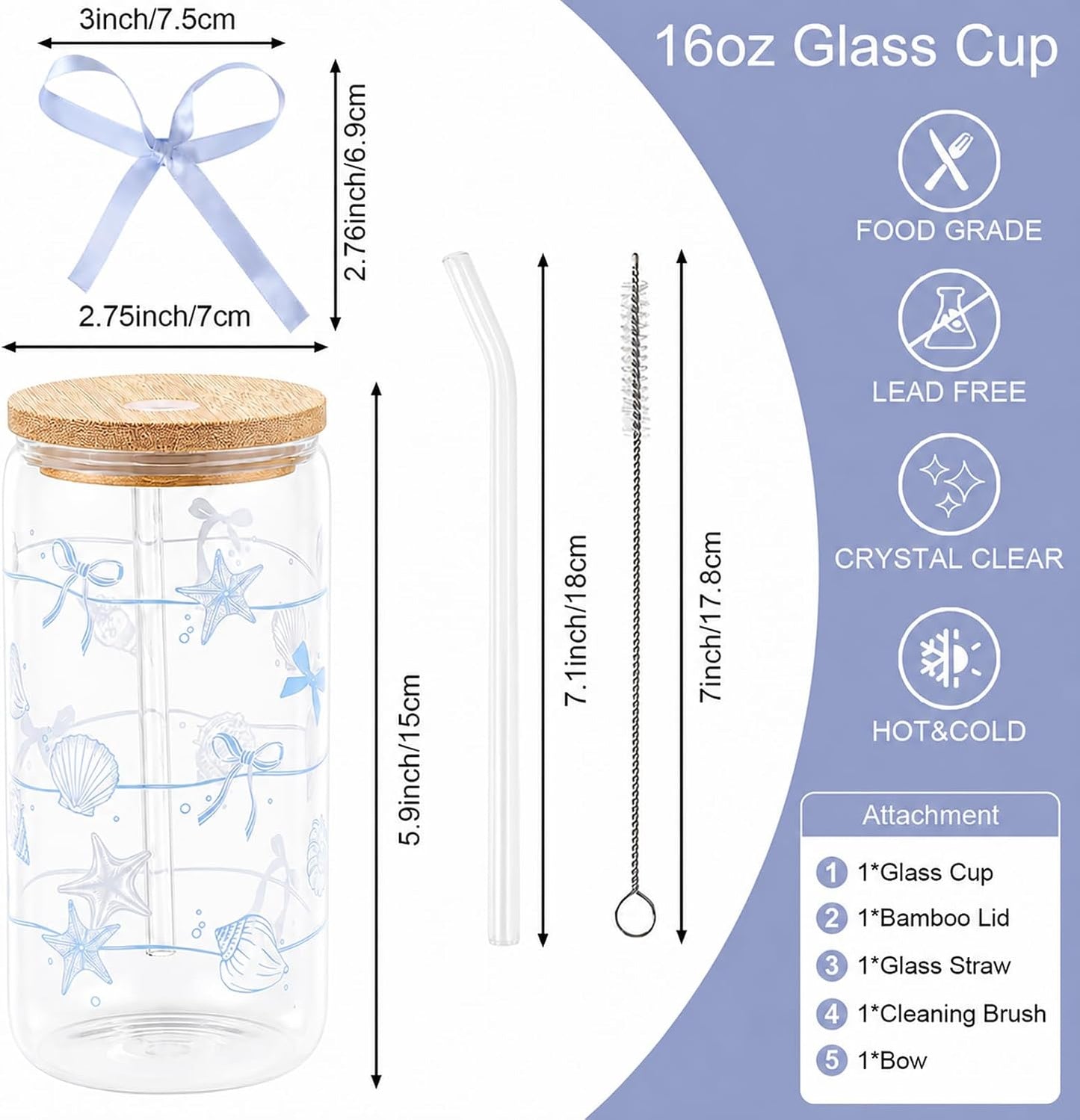Lemon Glass Cups with Lid and Straw, Cute Lemon Gift for Women | Iced Coffee Tumbler Mug for Birthday Bridal Shower Wedding Summer Party Gift for Women Mom Friends Teen Girls Stuff 16oz