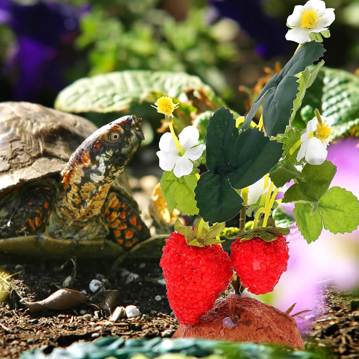 Reptile Fake Plants Terrarium Landscape Decor Artificial Green Plants Habitat Decor for Tortoise Lizard Frog Spider Amphibian Enclosure