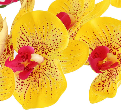 38 Inch Artificial Phalaenopsis Flowers Branches Real Touch (Not Silk) Orchids Flowers for Home Office Wedding Decoration,Pack of 2 (White)