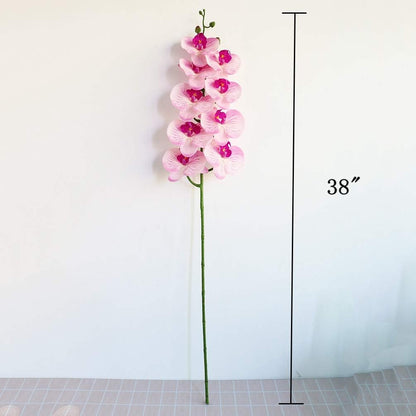 38 Inch Artificial Phalaenopsis Flowers Branches Real Touch (Not Silk) Orchids Flowers for Home Office Wedding Decoration,Pack of 2 (White)