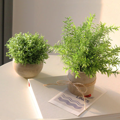 4 Pack Small Potted Eucalyptus Fake Plants for Bathroom Shelf