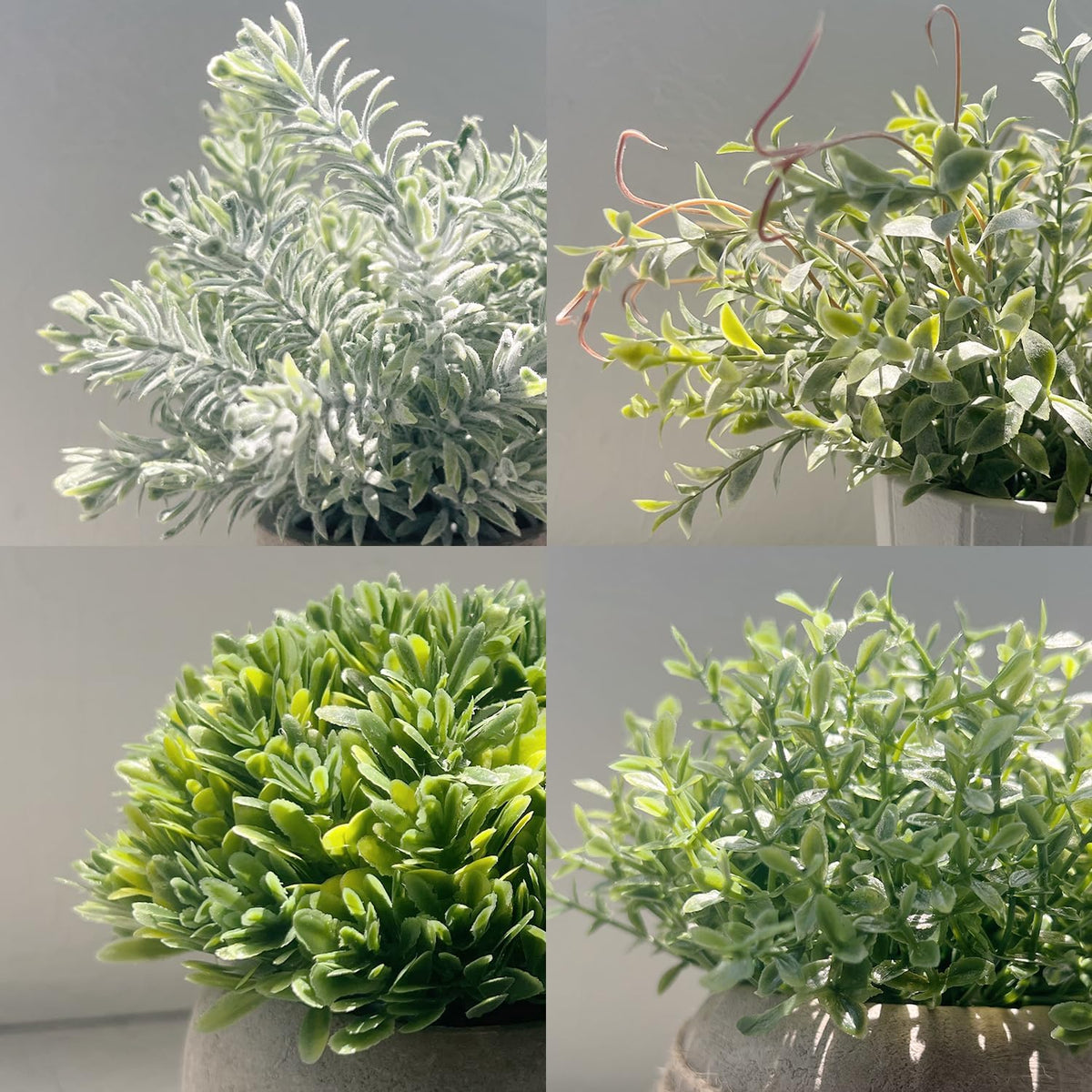 4 Pack Small Potted Eucalyptus Fake Plants for Bathroom Shelf