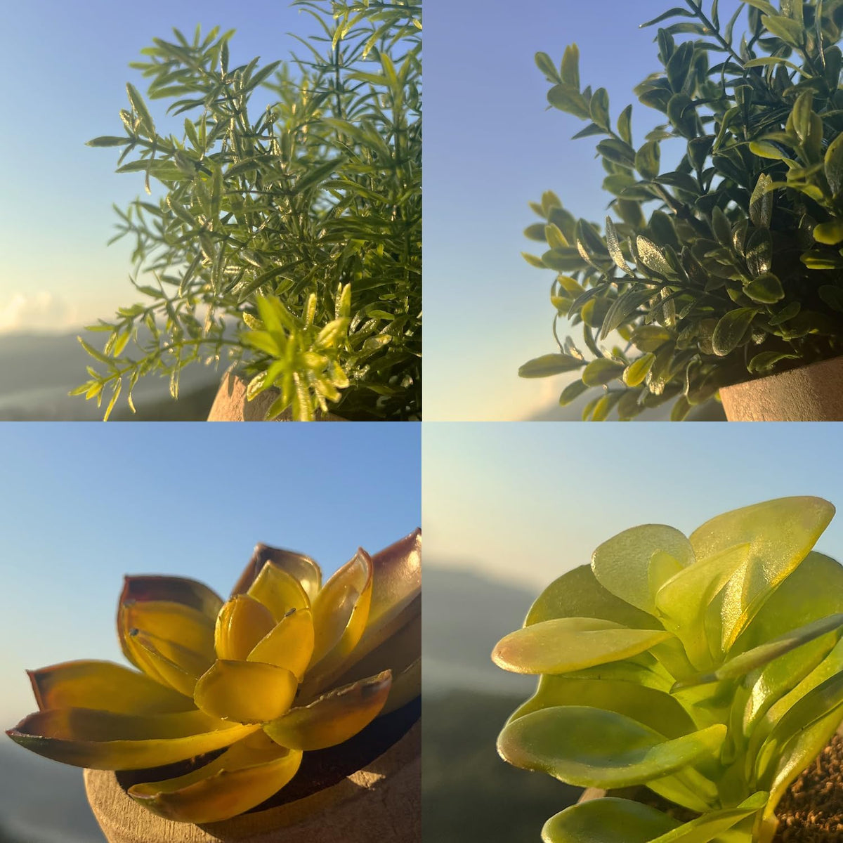 4 Pack Small Potted Eucalyptus Fake Plants for Bathroom Shelf