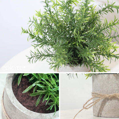 4 Pack Small Potted Eucalyptus Fake Plants for Bathroom Shelf