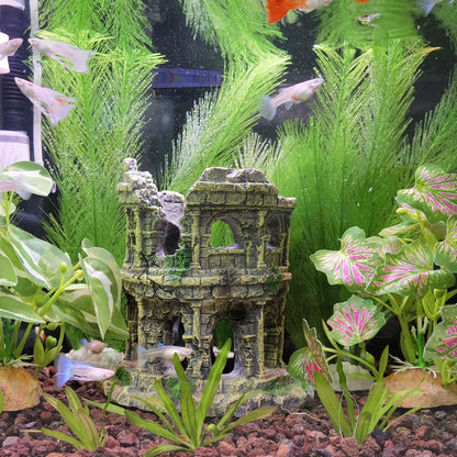 Fish Tank Artificial Silk Green Water Plants Aquarium Decor Soft Grass 3 Pack, 8"